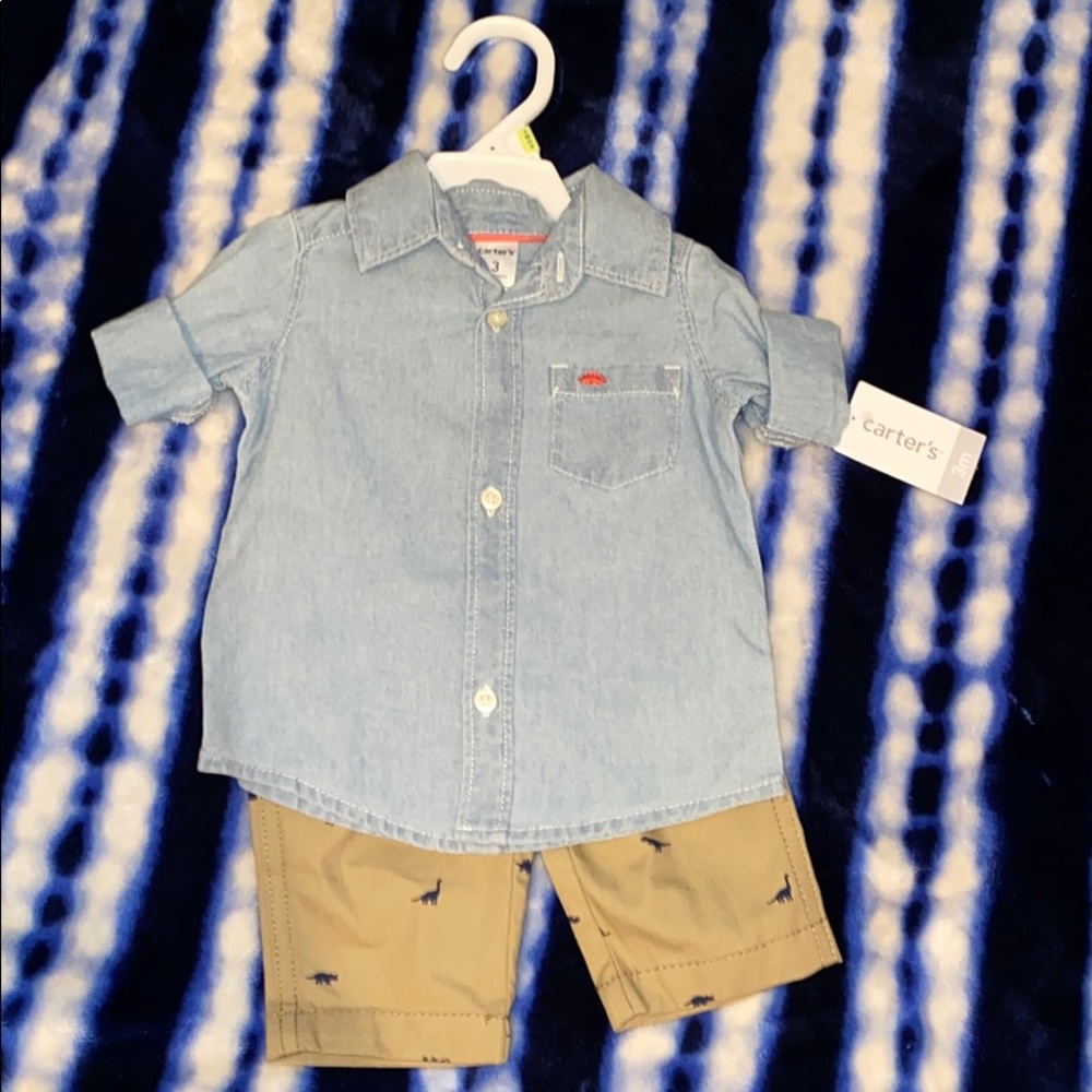 Carters Dino shorts outfit